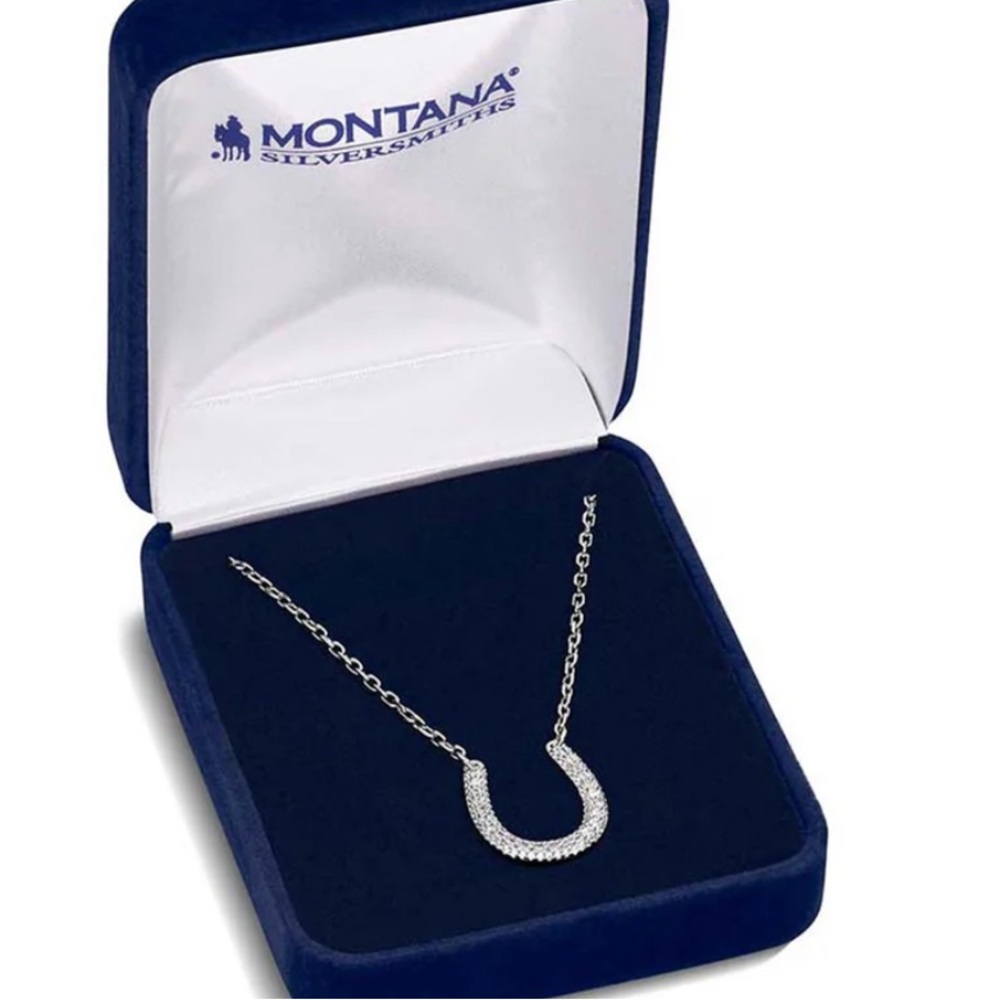 Montana Silversmiths ‘Frosted Luck’ Silver Horseshoe Necklace